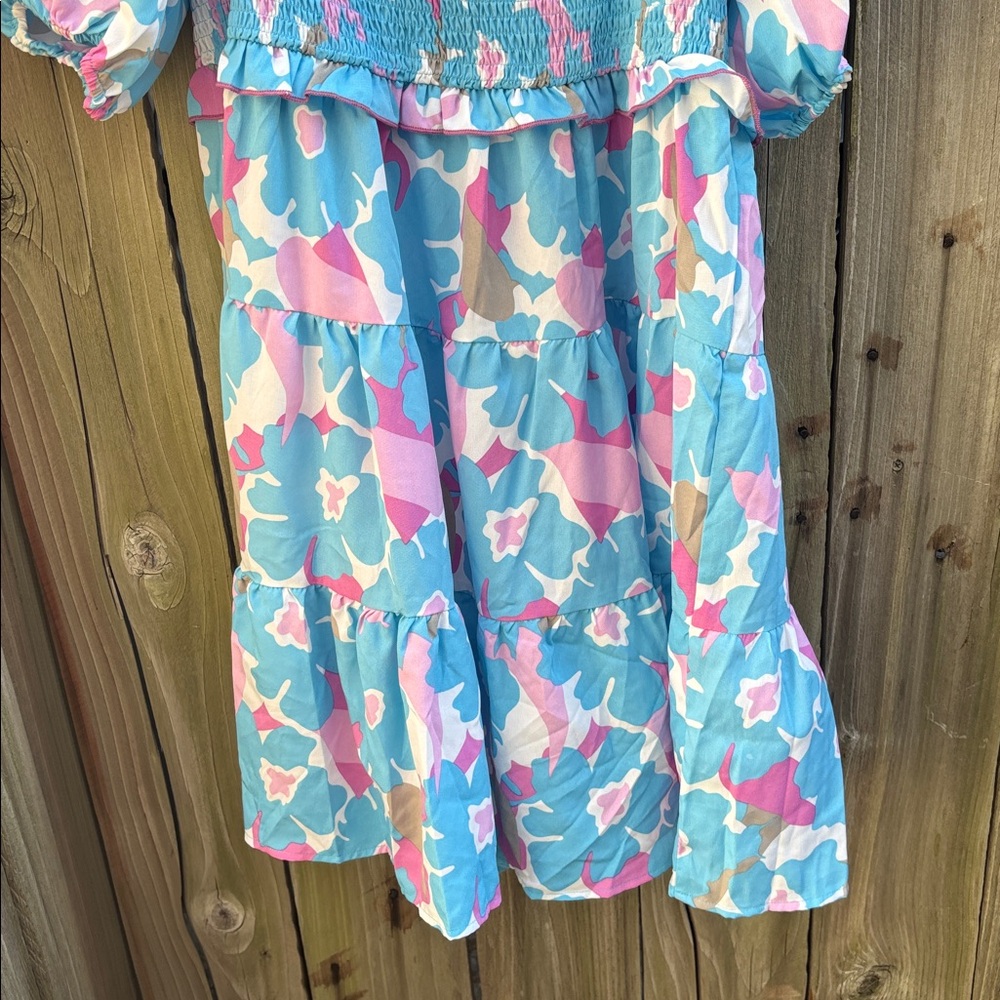 Umgee Boho Cottagecore Peasant Smocked Floral Dress Women’s Plus Size 1XL NWT - Picture 3 of 6